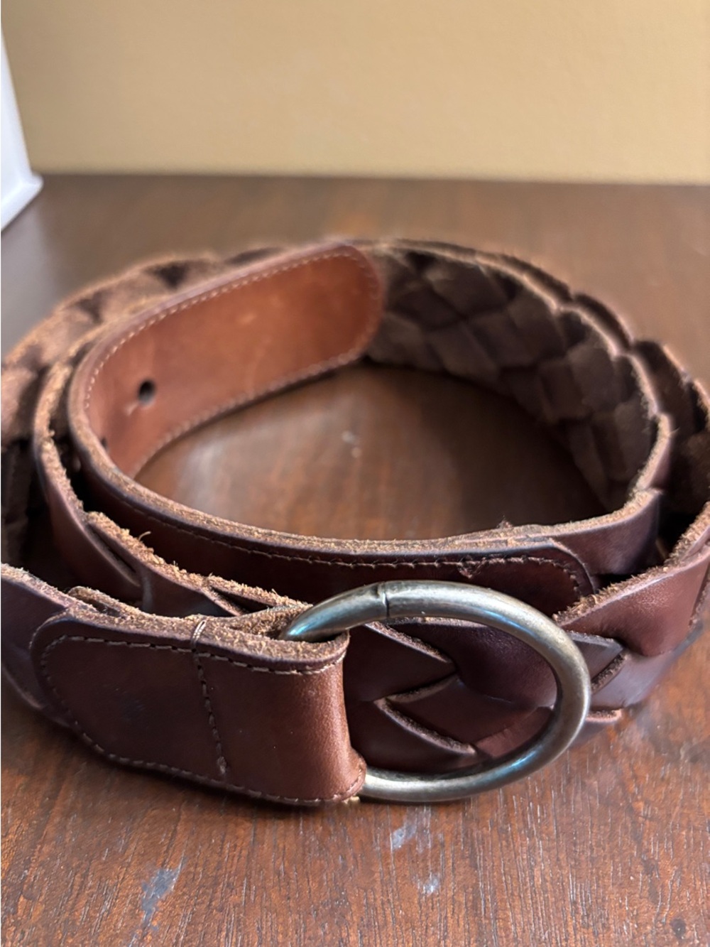 Timberland Genuine Leather Braided Belt XL Boho Casual